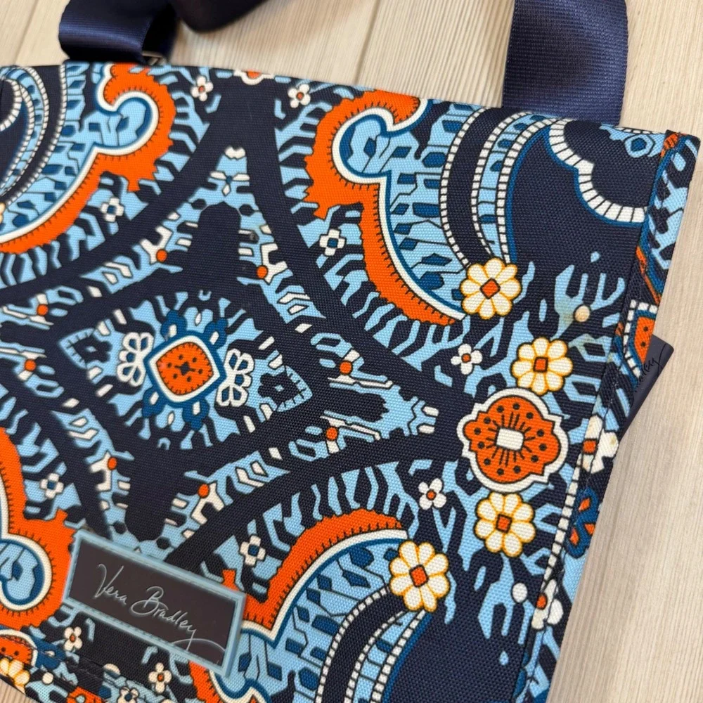 Vera Bradley Crossbody Messenger Bag Blue Orange Paisley Adjustable Strap